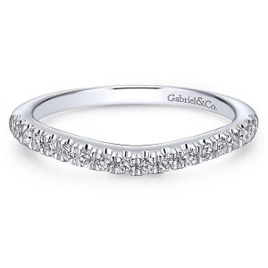 Gabriel 18 Karat White Gold Curved Wedding Band WB12623R4W84JJ