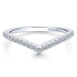 Gabriel 14 Karat White Gold Curved Wedding Band WB12644M4W44JJ