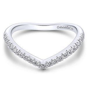 Gabriel 14 Karat White Gold Curved Wedding Band WB13842R4W44JJ