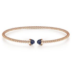 Gabriel Fashion 14 Karat Rose Gold A Quality Sapphire Bangle Bracelet BG4249-6K4JSA