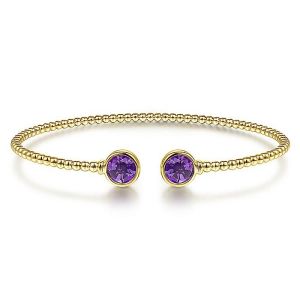 Gabriel Fashion 14k Yellow Gold Amethyst Bujukan Bracelet BG4252-6Y4JAM