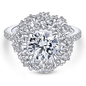 Gabriel 18 Karat Round Halo Engagement Ring ER13958R6W84JJ