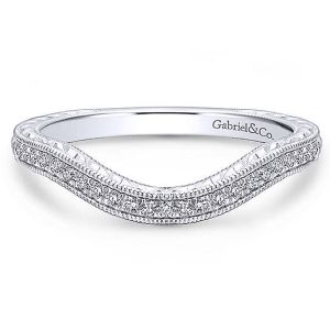 Gabriel 18 Karat White Gold Curved Wedding Band WB12581R4W84JJ