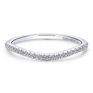 Gabriel 18 Karat White Gold Curved Wedding Band WB12600S3W84JJ