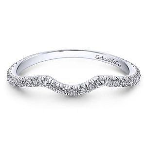 Gabriel 18 Karat White Gold Curved Wedding Band WB12627S3W84JJ