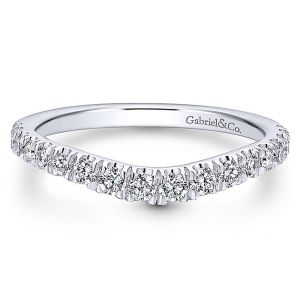 Gabriel 18 Karat White Gold Curved Wedding Band WB12761R4W84JJ