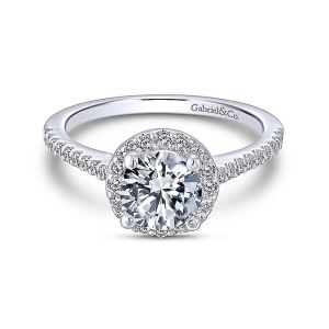 Gabriel 14 Karat Round Halo Engagement Ring ER6419W44JJ