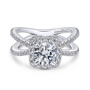 Gabriel Platinum Round Halo Engagement Ring ER12587R4PT4JJ