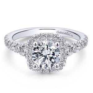Gabriel Platinum Round Halo Engagement Ring ER12761R4PT4JJ