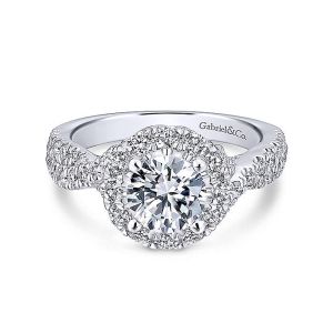 Gabriel Platinum Round Halo Engagement Ring ER12822R4PT4JJ