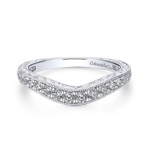 Gabriel Platinum Curved Wedding Band WB12825R4PT4JJ