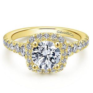 Gabriel 14 Karat Round Halo Engagement Ring ER12761R4Y44JJ