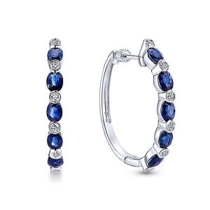 Gabriel Fashion 14 Karat Hoops Hoop Earrings EG10033W44SB