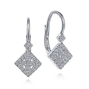 Gabriel Fashion 14 Karat Clustered Diamonds Leverback Earrings EG10043W44JJ