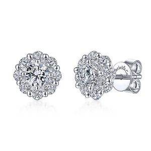 Gabriel Fashion 14 Karat Clustered Diamonds Stud Earrings EG10768W44JJ