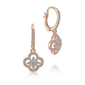 Gabriel Fashion 14 Karat Lusso Diamond Drop Earrings EG11297K45JJ