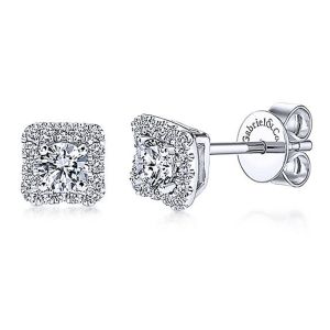 Gabriel Fashion 14 Karat Lusso Diamond Stud Earrings EG11327W45JJ