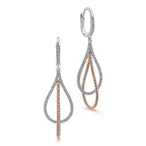 Gabriel Fashion 14 Karat Two-Tone Hampton Diamond Drop Earrings EG11377T45JJ