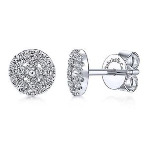 Gabriel Fashion 14 Karat Clustered Diamonds Stud Earrings EG11403W44JJ