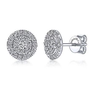 Gabriel Fashion 14 Karat Clustered Diamonds Stud Earrings EG11685W45JJ