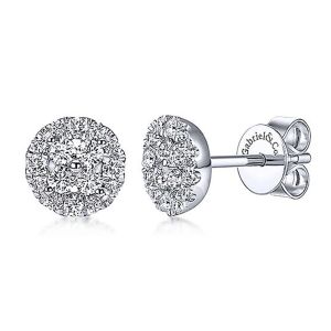 Gabriel Fashion 14 Karat Clustered Diamonds Stud Earrings EG11763W44JJ
