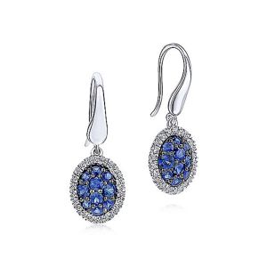 Gabriel Fashion Silver Pave Drop Earrings EG11802SVJMC