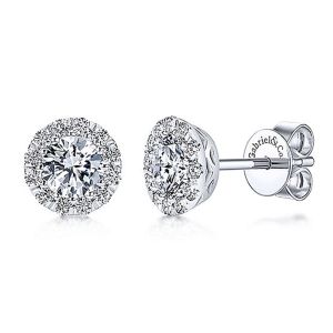 Gabriel Fashion 14 Karat Clustered Diamonds Stud Earrings EG11815W44JJ