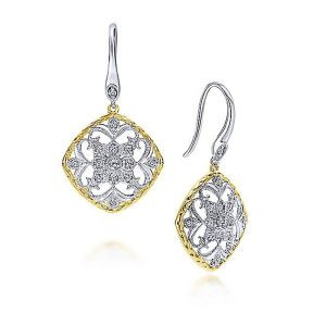 Gabriel Fashion 14 Karat Two-Tone Lace Drop Earrings EG11958M45JJ