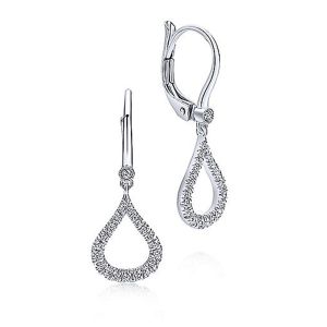 Gabriel Fashion 14 Karat Lusso Diamond Drop Earrings EG12201W45JJ