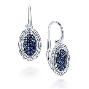 Gabriel Fashion Silver Pave Leverback Earrings EG12314SVJSB