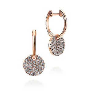 Gabriel Fashion 14 Karat Pave Drop Earrings EG12654K45JJ