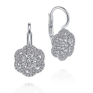 Gabriel Fashion 14 Karat Clustered Diamonds Leverback Earrings EG12656W44JJ