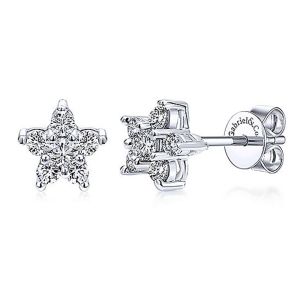 Gabriel Fashion 14 Karat Clustered Diamonds Stud Earrings EG9163W45JJ