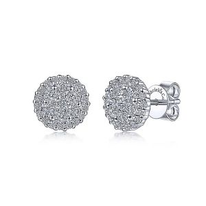 Gabriel Fashion 14 Karat Clustered Diamonds Stud Earrings EG9263W44JJ