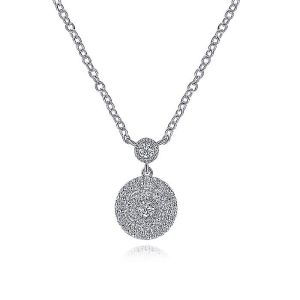 Gabriel Fashion 14 Karat Clustered Diamonds Necklace NK1148W44JJ