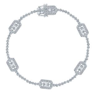 Gabriel Fashion 14 Karat Victorian Tennis Bracelet TB2349W44JJ