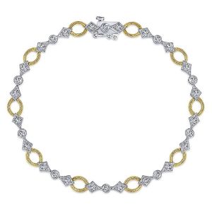 Gabriel Fashion 14 Karat Two-Tone Victorian Tennis Bracelet TB2444M45JJ