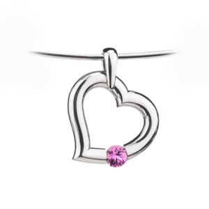 Kretchmer Platinum Heart Shape Tension Set Pendant