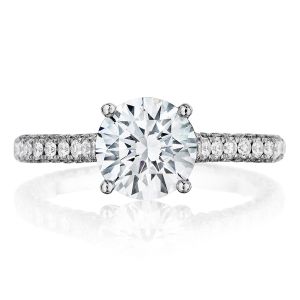 Henri Daussi BGS Three-Sided Diamond Solitaire Engagement Ring
