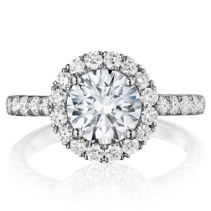 Henri Daussi BMDM Round Halo Diamond Engagement Ring