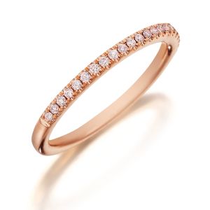 Henri Daussi R1-2 Diamond Band Single Line of Fancy Light Pink Diamonds