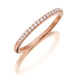 Henri Daussi R1-7 Rose Gold Single Line Diamond Band