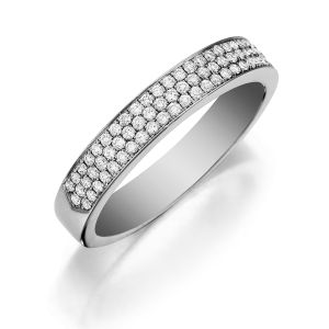 Henri Daussi R11 Triple Row Band of Pave Diamonds