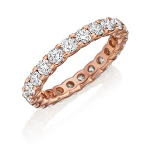 Henri Daussi R13-7 Rose Gold Prong Set Diamond Eternity Band