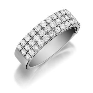 Henri Daussi R16 Triple Row Prong Set Diamond Band