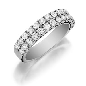 Henri Daussi R17 Double Row Pave Set Diamond Band