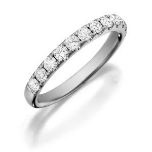 Henri Daussi R2-1 Diamond Band Single Line of Diamonds