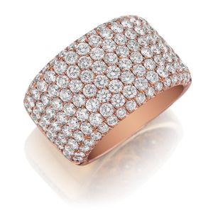 Henri Daussi R20-7 Rose Gold Eight Row Pave Set Diamond Band