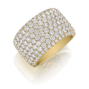 Henri Daussi R20-8 Yellow Gold Eight Row Pave Set Diamond Band