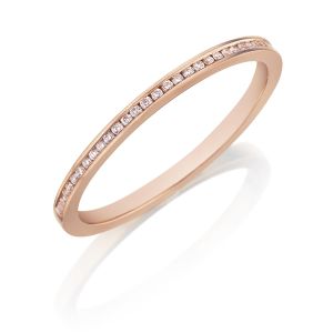 Henri Daussi R27-2 Rose Gold Channel Set Diamond Band